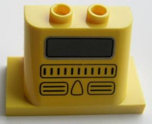 Part 93598pb03 - Windscreen 2 x 3 x 2 with 2 x 4 Base with Grille and Window Pattern - De BrickPlaats