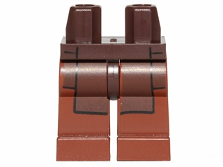 Part 970c88pb11 - Hips and Reddish Brown Legs with SW Dark Brown Jedi Robe Pattern - De BrickPlaats