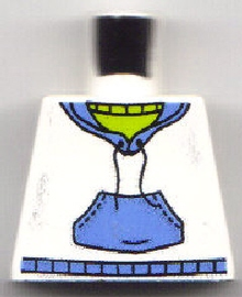 Part 973pb0631 - Torso Hooded Sweatshirt with Medium Blue Pocket and Drawstring Front, Medium Blue Hood Back Pattern - De BrickPlaats