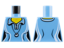 Part 973pb0984 - Torso Female Shirt with Two Buttons and Shell Pendant Pattern - De BrickPlaats