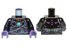 Part 973pb1347c01 - Torso Chima with Dark Bluish Gray Belts, Medium Lavender Highlights and Dark Azure Round Jewel (Chi) Pattern / Black Arms / Dark Purple Hands - De BrickPlaats