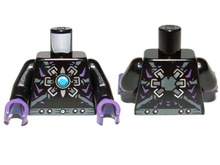 Part 973pb1362c01 - Torso Armor with Dark Bluish Gray Belts, Dots, Star and Blue Round Jewel (Chi) Pattern / Black Arms / Dark Purple Hands - De BrickPlaats