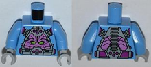 Part 973pb1364c01 - Torso Robot with Kraang and Control Harness Pattern / Medium Blue Arms / Light Bluish Gray Hands - De BrickPlaats