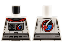 Part 973pb2018 - Torso Spacesuit Silver Belt and Chest Piece with Space Shuttle Logo, Front and Back Pattern - De BrickPlaats