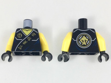 Part 973pb2168c01 - Torso Ninjago Robe with Gold Ninjago Logogram 'Fire Earth Lightning Energy' on Black Sash Pattern / Yellow Arms / Black Hands - De BrickPlaats