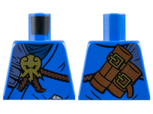 Part 973pb2517 - Torso Ninjago Brown Rope, Gold Medallion and Silver Armor Front, Scabbards on Back Pattern - De BrickPlaats