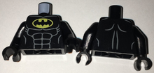 Part 973pb2541c01 - Torso Batman Logo in Yellow Oval with Muscles Pattern / Black Arms / Black Hands - De BrickPlaats