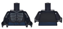 Part 973pb2787c01 - Torso Ninjago Skeleton Ribs Gray and Dark Blue Waist Sash Pattern / Black Arms / Black Hands - De BrickPlaats