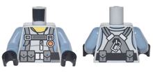 Part 973pb2824c01 - Torso Scuba Suit with Utility Belt with 3 Pouches Front, 2 Pouches Back Pattern / Sand Blue Arms / Black Hands - De BrickPlaats
