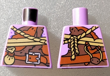 Part 973pb3938 - Torso Dark Orange Cloths, Tan Rope and Reddish Brown Belt Pattern - De BrickPlaats