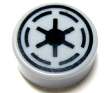 Part 98138pb020 - Tile, Round 1 x 1 with SW Emblem of the Galactic Republic with 6 Spokes Pattern - De BrickPlaats