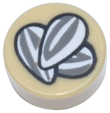 Part 98138pb398 - Tile, Round 1 x 1 with Dark Bluish Gray and White Sunflower Seeds Pattern - De BrickPlaats