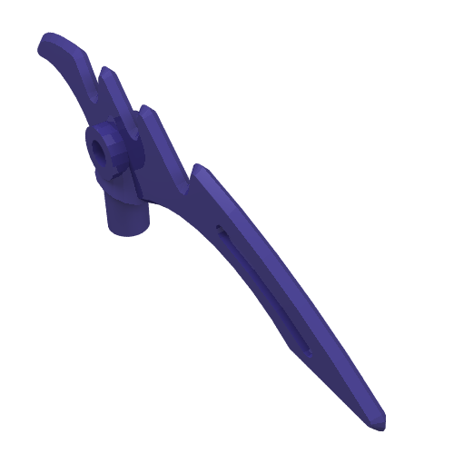 Part 98141 - Minifigure, Weapon Crescent Blade, Serrated with Bar - De BrickPlaats