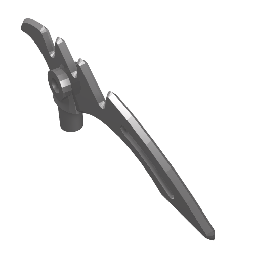 Part 98141 - Minifigure, Weapon Crescent Blade, Serrated with Bar - De BrickPlaats