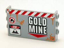 Part 98280pb03 - Panel 1 x 6 x 3 with Studs on Sides with 'GOLD MINE' Pattern (Sticker) - Set 4204 - De BrickPlaats