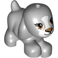 Part 98386pb02 - Dog, Friends, Puppy, Walking with Medium Nougat Eyes and Nose, Black Mouth, and White Blaze and Muzzle Pattern - De BrickPlaats