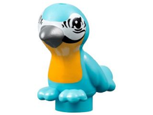 Part 98388pb03 - Bird, Friends / Elves with Bright Light Orange Chest, Black Eyes and Dark Bluish Gray Beak Pattern - De BrickPlaats