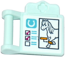 Part 98393bpb03 - Friends Accessories Medical Clipboard with Bar Handle with Horseshoe, Ticked Boxes and Horse Pattern (Sticker) - Set 41125 - De BrickPlaats