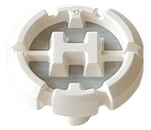 Part 98570pb01 - Hero Factory Chest Badge with 'H' on Light Bluish Gray Background Pattern - De BrickPlaats