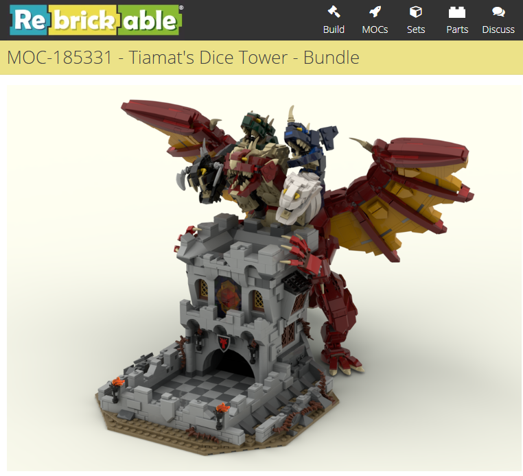 Lego MOC - 185331 Tiamat's Dice Tower - Bundle