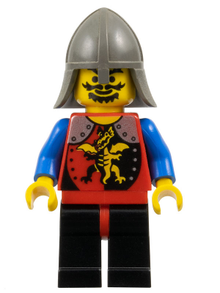 Minifig cas016 - Dragon Knights - Knight 2, Black Legs with Red Hips, Dark Gray Neck-Protector - De BrickPlaats