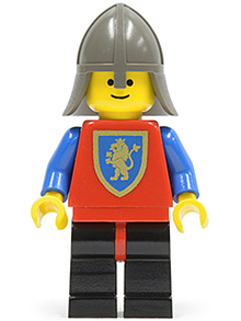 Minifig cas112 - Crusader Lion - Black Legs with Red Hips, Dark Gray Neck-Protector - De BrickPlaats