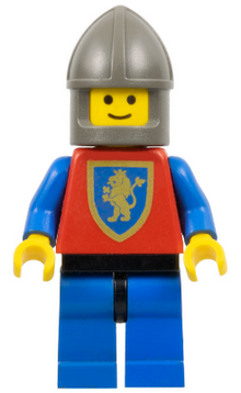 Minifig cas113 - Crusader Lion - Blue Legs with Black Hips, Dark Gray Chin-Guard - De BrickPlaats