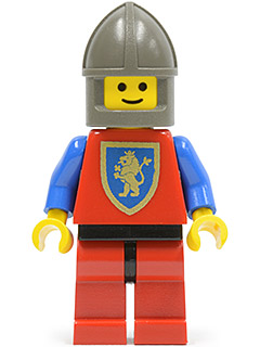Minifig cas119 - Crusader Lion - Red Legs with Black Hips, Dark Gray Chin-Guard - De BrickPlaats
