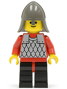 Minifig cas148 - Scale Mail - Red with Red Arms, Black Legs with Red Hips, Dark Gray Neck-Protector - De BrickPlaats