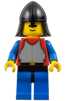 Minifig cas198 - Breastplate - Red with Blue Arms, Blue Legs with Black Hips, Black Neck-Protector - De BrickPlaats