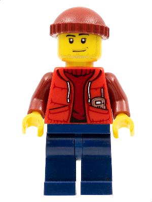 Minifig cty0566 - Deep Sea Submariner Male, Dark Red Knit Cap - De BrickPlaats
