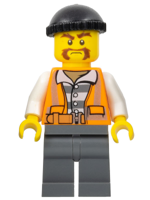 Minifig cty0701 - Police - City Bandit Male, Black Knit Cap, Moustache Handlebar - De BrickPlaats