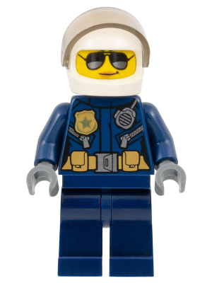 Minifig cty0739 - Police - City Helicopter Pilot Female, Silver Sunglasses - De BrickPlaats