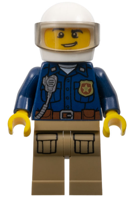 Minifig cty0868 - Mountain Police - Officer Male, White Helmet and Smirk - De BrickPlaats