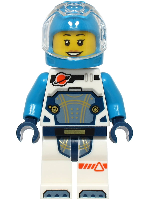 Minifig cty1722 - Astronaut - Female, White Spacesuit with Dark Azure Arms, Dark Azure Helmet - De BrickPlaats