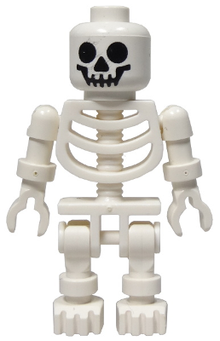 Minifig gen001 - Skeleton - Standard Skull, Floppy Arms