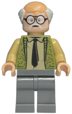Minifig hp545 - Ernie Prang - Olive Green Vest Knit, Half Bald, Dark Bluish Gray Legs - De BrickPlaats