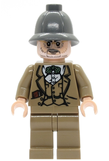 Minifig iaj002 - Professor Henry Jones Sr. - Dark Bluish Gray Pith Helmet, Diary in Pocket - De BrickPlaats