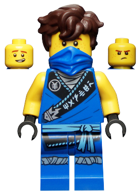 Minifig njo0576a - Jay - Legacy, Rebooted, Ninjago Logogram 'MASTER' on Torso, Hair - De BrickPlaats
