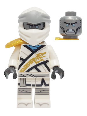 Minifig njo0670 - Zane - Legacy, Pearl Gold Armor Shoulder Pad, Flat Silver Head - De BrickPlaats
