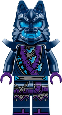 Minifig njo0851 - Wolf Mask Warrior / Wolf Mask Claw Warrior - Dark Blue and Dark Azure Mask, Shoulder Armor