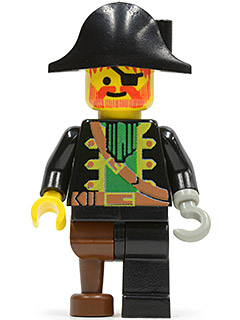 Minifig pi002 - Captain Red Beard - Plain Pirate Hat