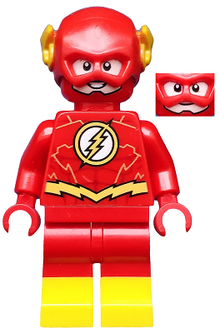 Minifig sh0549 - The Flash - Gold Outlines on Chest and Yellow Boots - De BrickPlaats