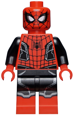 Minifig sh0782 - Spider-Man - Black and Red Suit, Small Black Spider, Silver Trim (Upgraded Suit) - De BrickPlaats