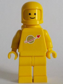 Minifig sp131s - Classic Space - Yellow with Air Tanks, Stickered Torso Pattern - De BrickPlaats