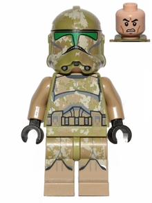 Minifig sw0519 - Clone Trooper, 41st Elite Corps (Phase 2) - Kashyyyk Camouflage, Scowl - De BrickPlaats