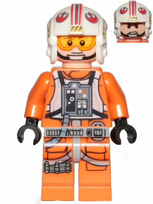 Minifig sw0991 - Luke Skywalker (Pilot, Printed Legs, Visor Up / Down) - De BrickPlaats