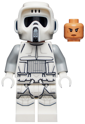 Minifig sw1182 - Imperial Scout Trooper, Hoth - Female, Dual Molded Helmet, Nougat Head, Smirk - De BrickPlaats