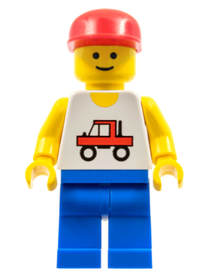 Minifig trc003 - Trucker - Blue Legs, Red Cap - De BrickPlaats