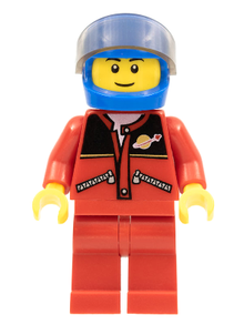 Minifig twn163 - Red Jacket with Zipper Pockets and Classic Space Logo, Red Legs, Blue Helmet - De BrickPlaats